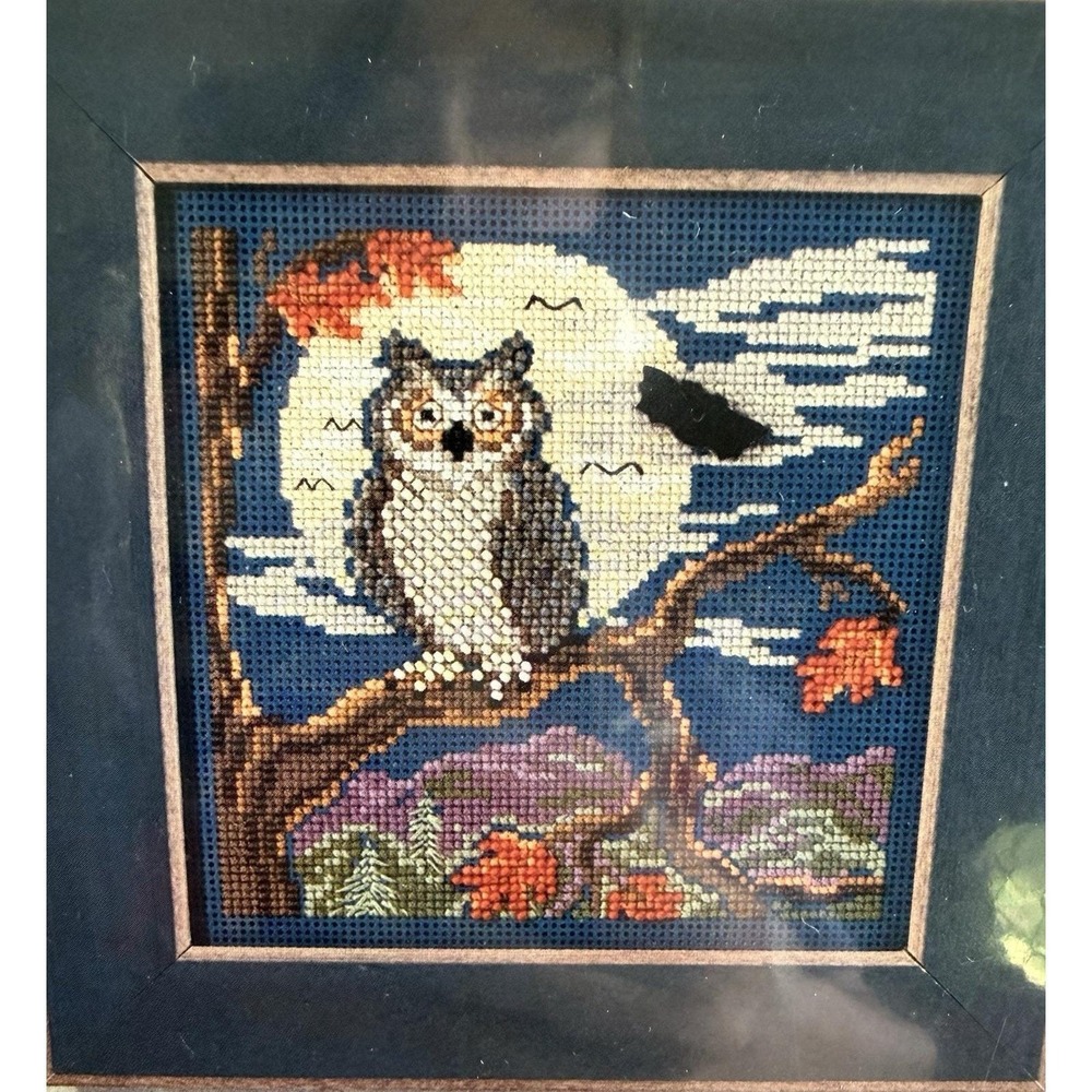Mill Hill Buttons & Beads Night Owl Cross Stitch Kit w Ceramic Bat Button